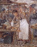 Camille Pissarro woman selling pork oil painting